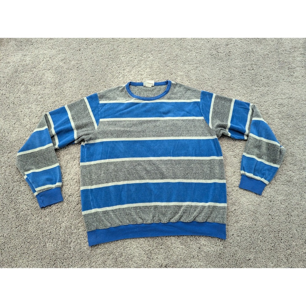 Vintage Valiant Pullover Mens Extra Large Sweater Blue‎ Striped Long Sleeve